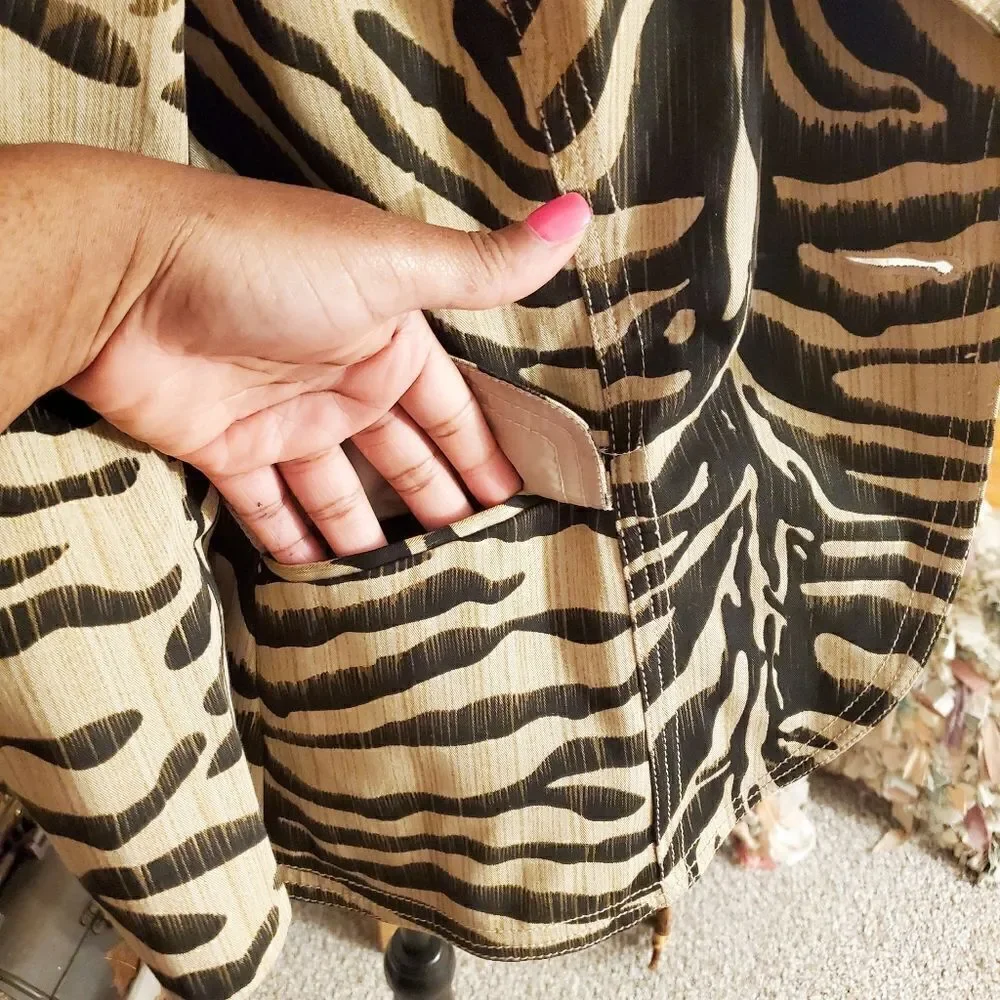 Vintage Josephine Chaus Zebra Print Blazer Sz 12